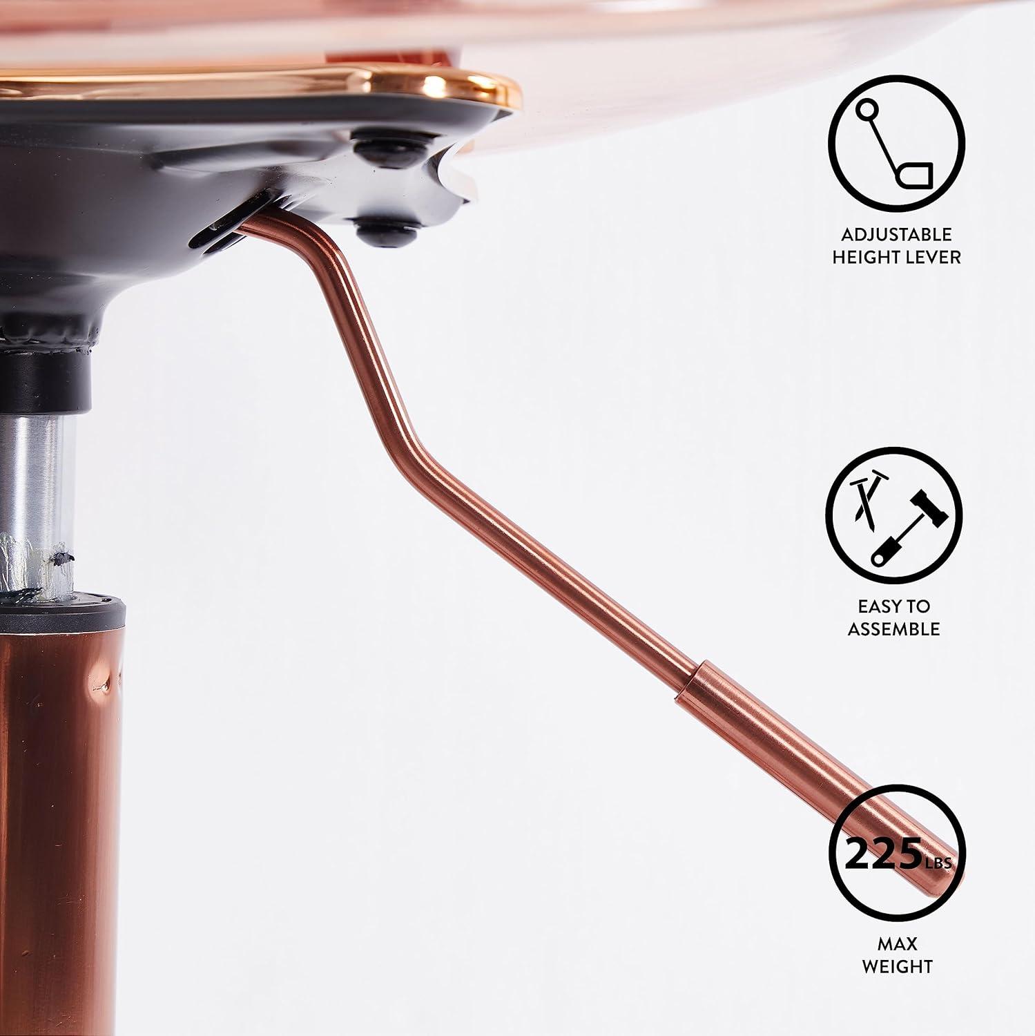 imageUrban Lifestyle Acrylic Rolling Desk Chair Navy Blue with Silver Legs 21D x 19W x 34H InchPink With Rose Gold