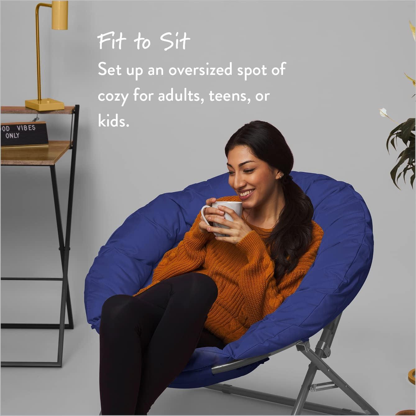 imageUrban Lifestyle Canvas Oversized Polycanvas Saucer Chair GreyNavy