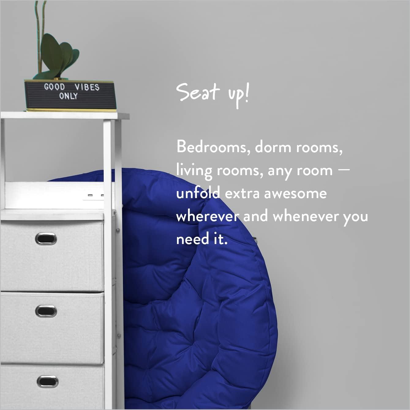 imageUrban Lifestyle Canvas Oversized Polycanvas Saucer Chair GreyNavy