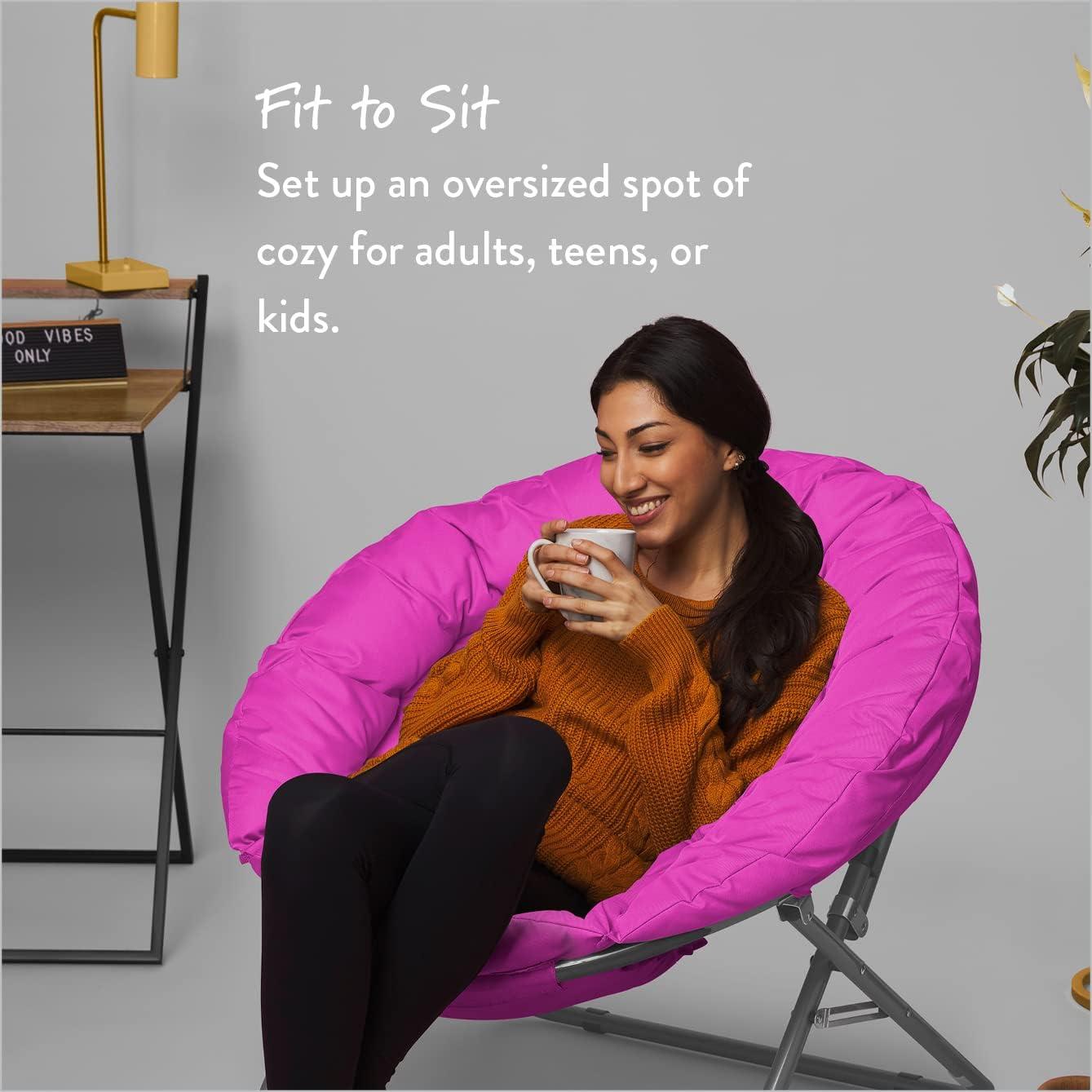 imageUrban Lifestyle Canvas Oversized Polycanvas Saucer Chair GreyPink