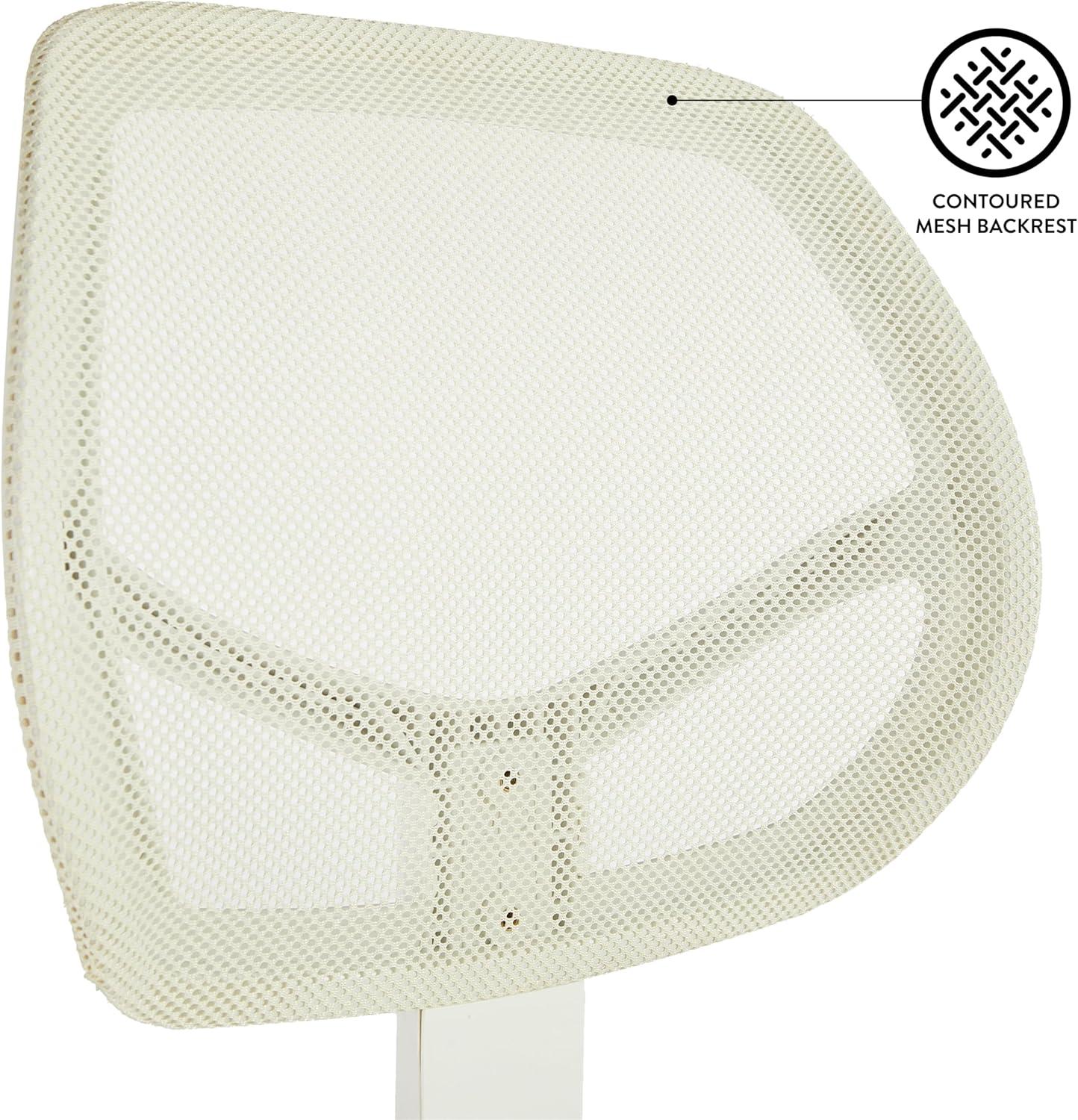 imageUrban Lifestyle Computer Office Rolling Swivel Task Desk Chair with Mesh Backrest and Caster Wheels White with White LegsWhite