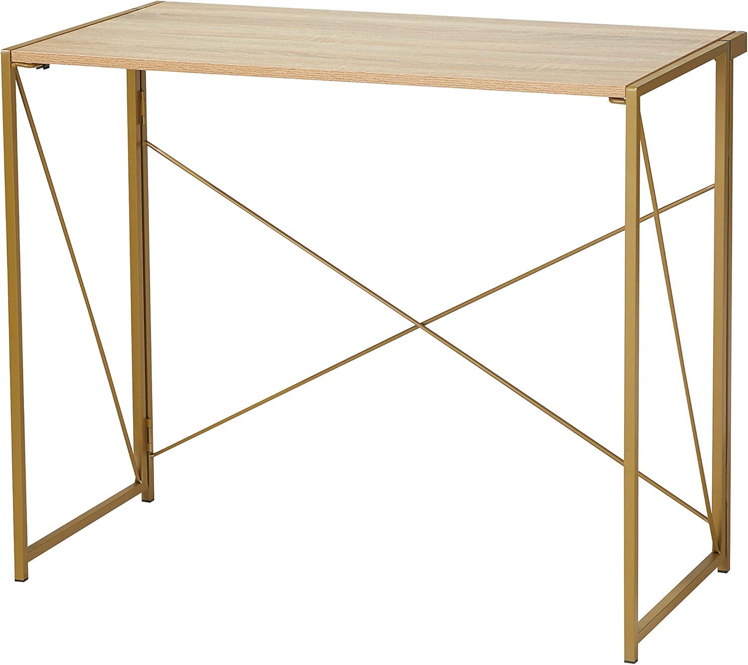 imageUrban Lifestyle Foldable Computer Desk WoodBlackWoodGold