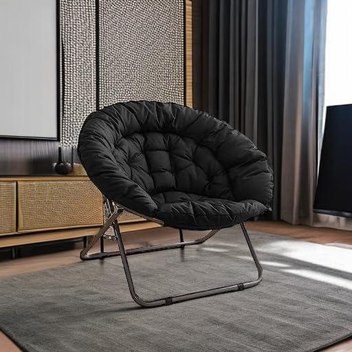 imageUrban Lifestyle Oversized Polycanvas Foldable Saucer Chair Black