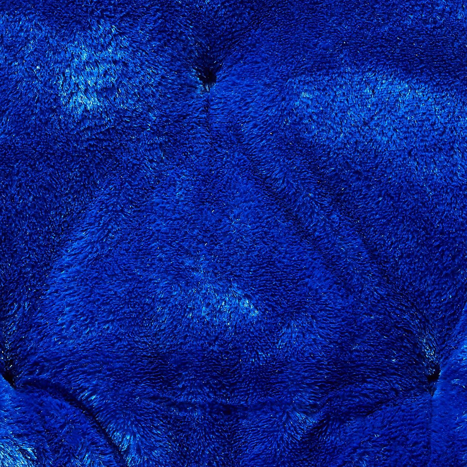 imageUrban Lifestyle Super Soft Faux Fur Saucer Chair with Folding Metal Frame AquaNavy