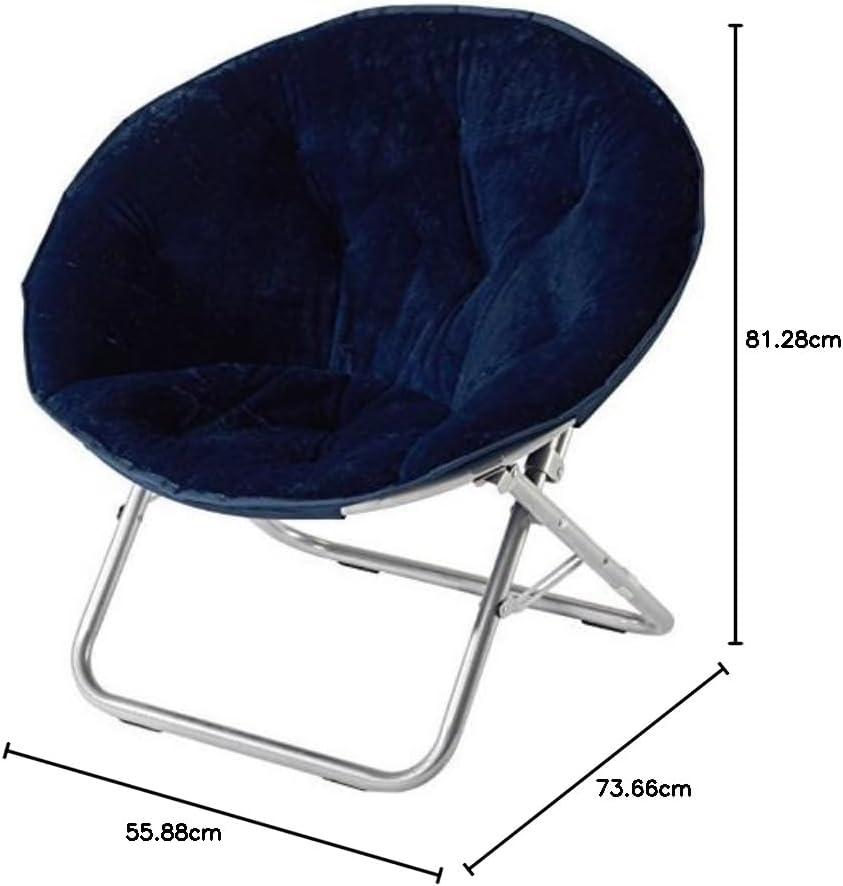 imageUrban Lifestyle Super Soft Faux Fur Saucer Chair with Folding Metal Frame AquaNavy