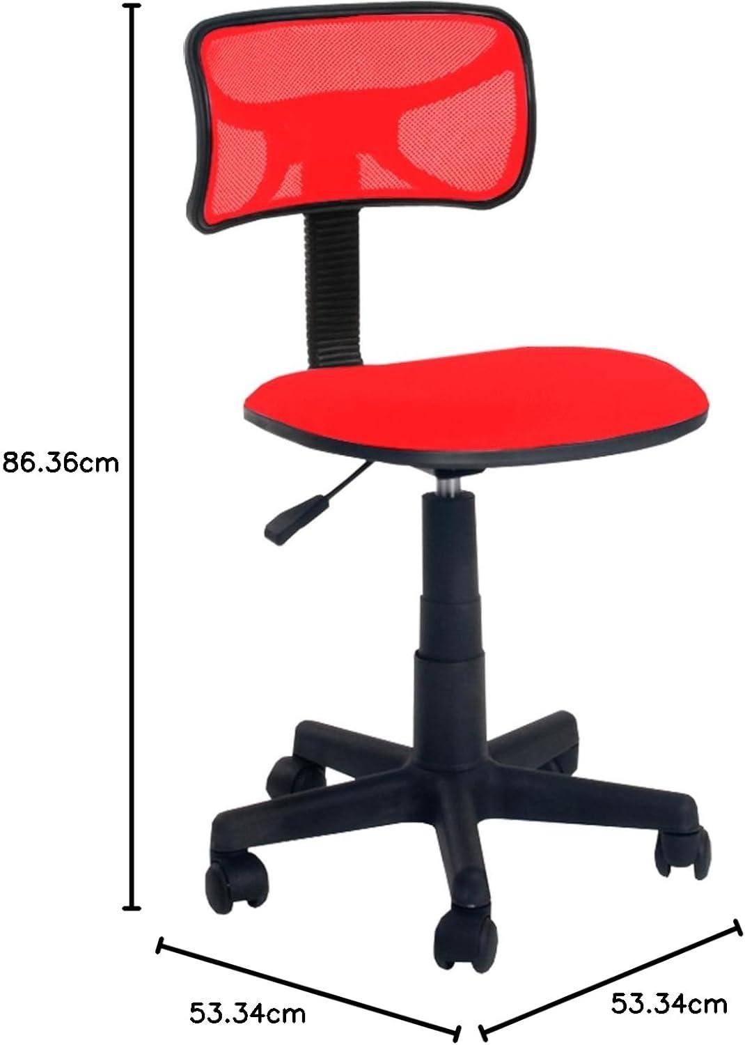 imageUrban Lifestyle Swivel Desk Chair Stylish and Compact Office Chair with Mesh Back Swivel Function Adjustable Height and Cushioned Seat Cyan BlueRed