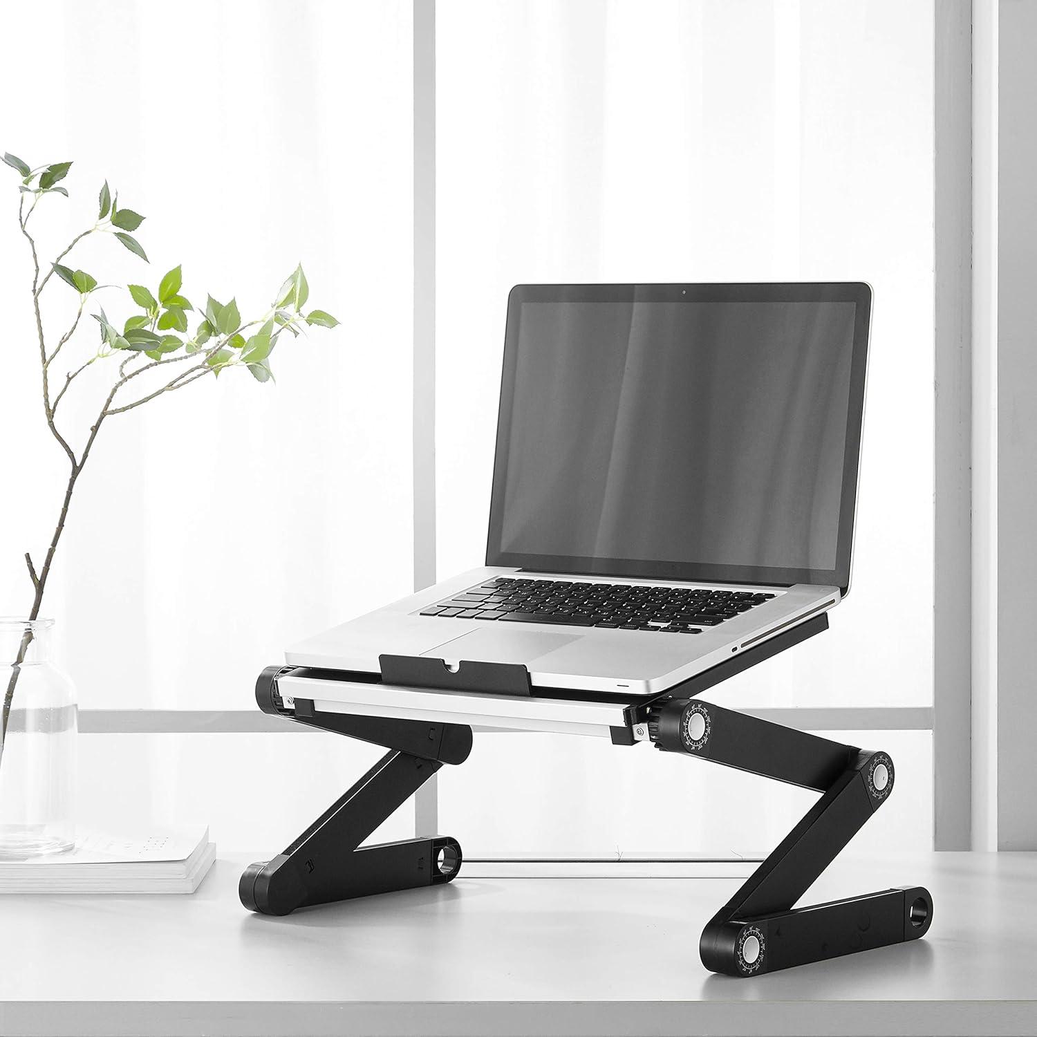 imageUrban Shop Gold Sit Laptop Desk StandBlack