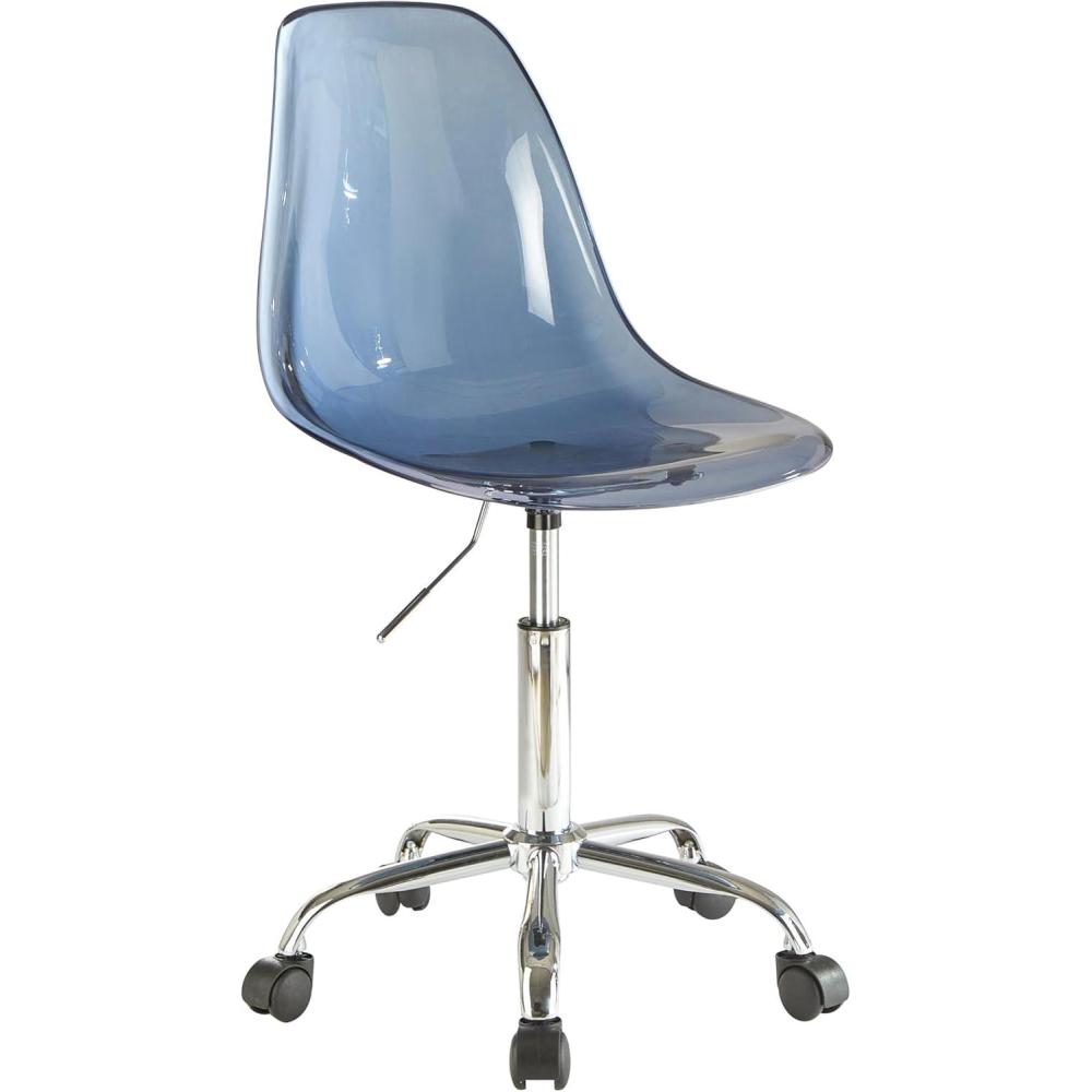 imageUrban Lifestyle Acrylic Rolling Desk Chair Navy Blue with Silver Legs 21D x 19W x 34H InchNavy