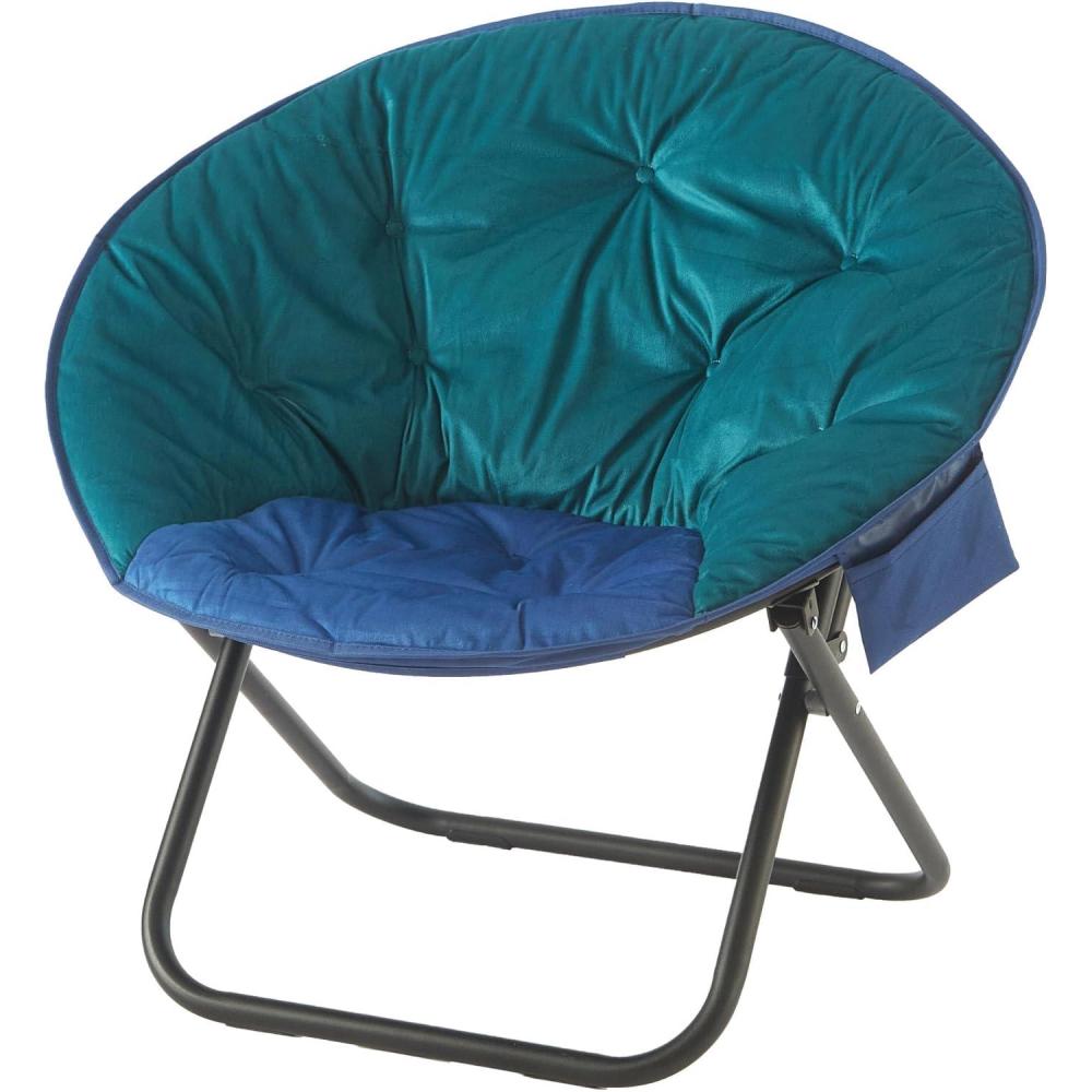 imageUrban Lifestyle Colorblock Micromink Saucer Chair with White Legs PurplePinkTealBlue