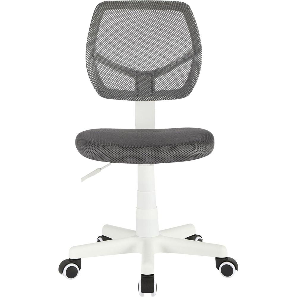 imageUrban Lifestyle Computer Office Rolling Swivel Task Desk Chair with Mesh Backrest and Caster Wheels White with White LegsGrey