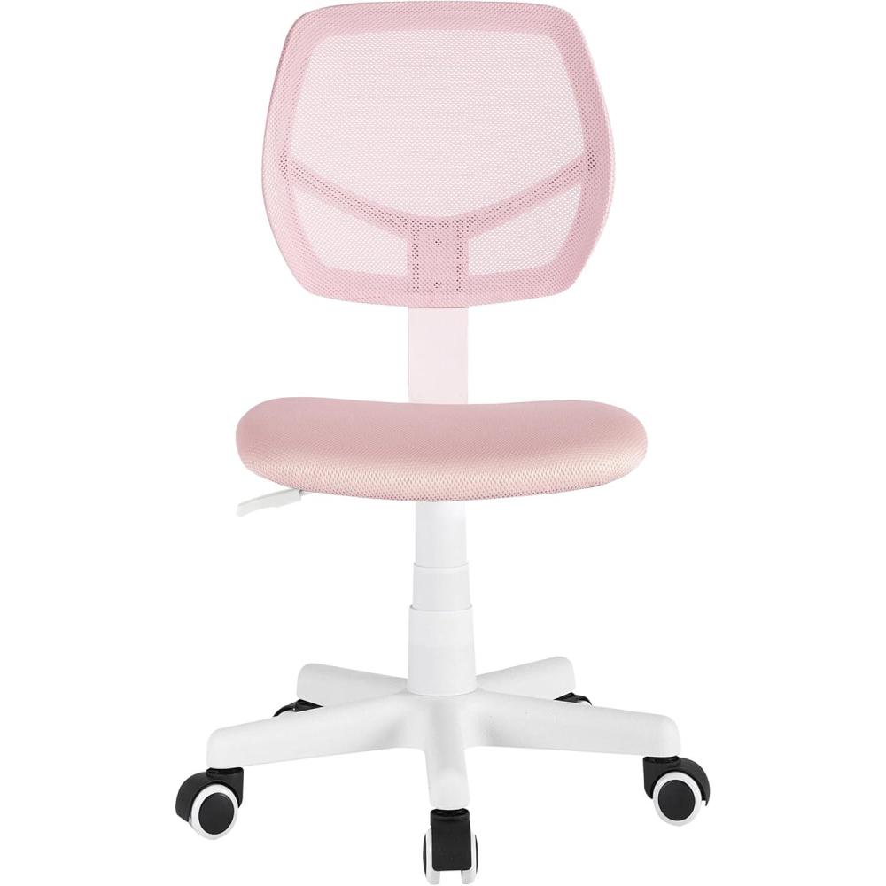 imageUrban Lifestyle Computer Office Rolling Swivel Task Desk Chair with Mesh Backrest and Caster Wheels White with White LegsPink