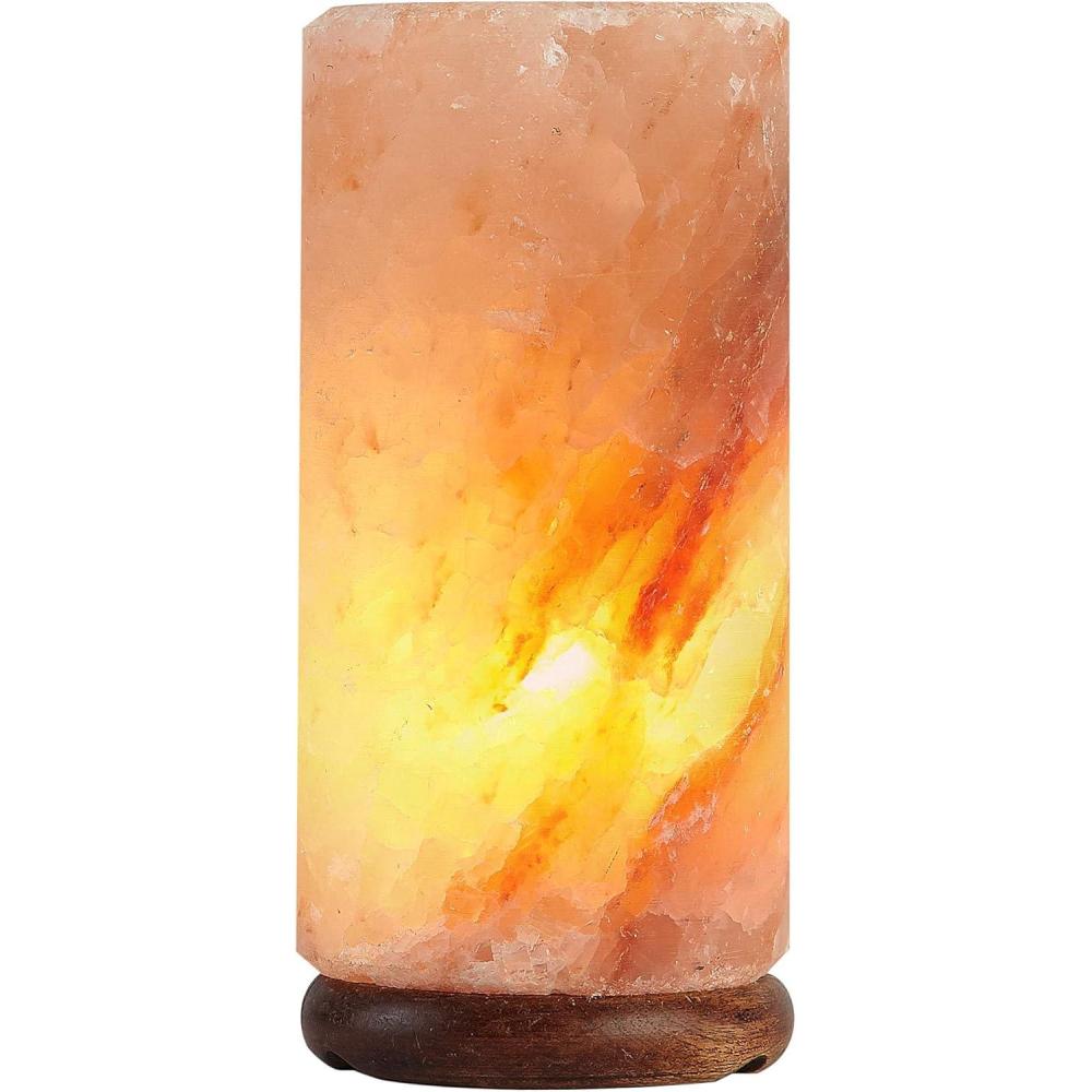 imageUrban Lifestyle Cylinder Himalayan Carved Shape Salt Lamp Pink