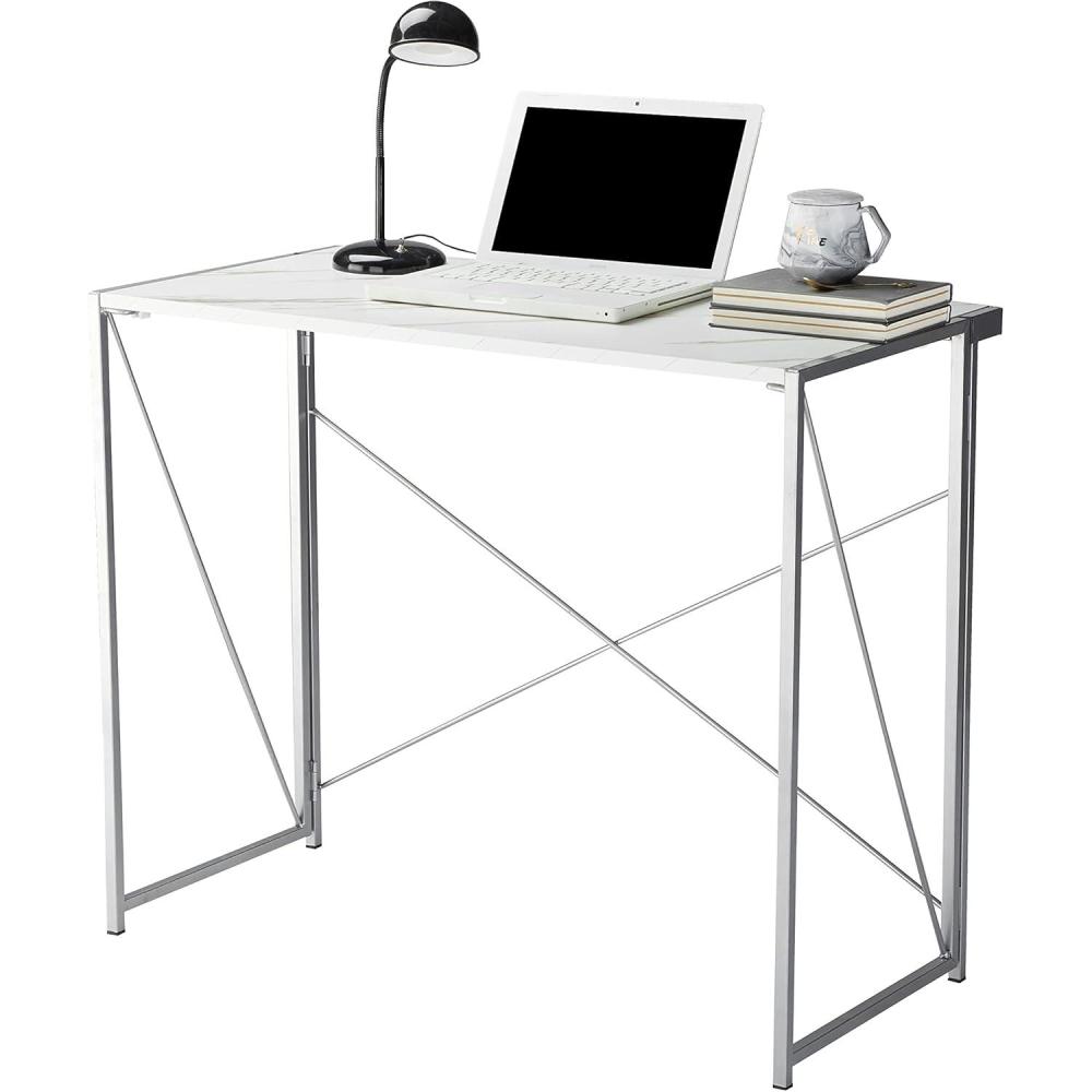 imageUrban Lifestyle Foldable Computer Desk WoodBlackMarbleSilver