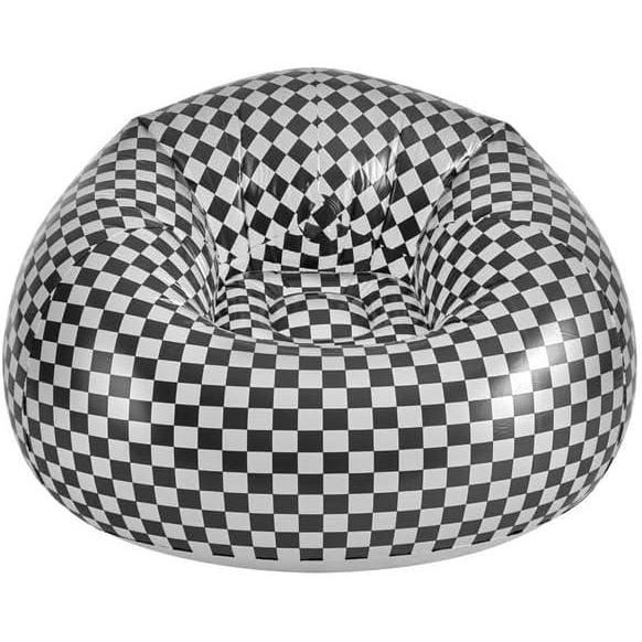 imageUrban Lifestyle Inflatable Chair Retro OrangeWhite Checkered DesignComfy Seating for Teens and Adults Ideal for Dorms Bedrooms ampamp Living SpacesBlackWhite