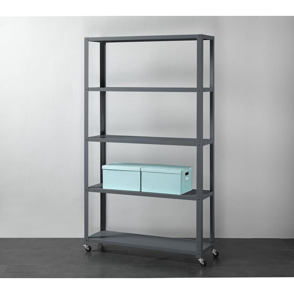imageUrban Lifestyle Metal Rolling Bookcase Charcoal