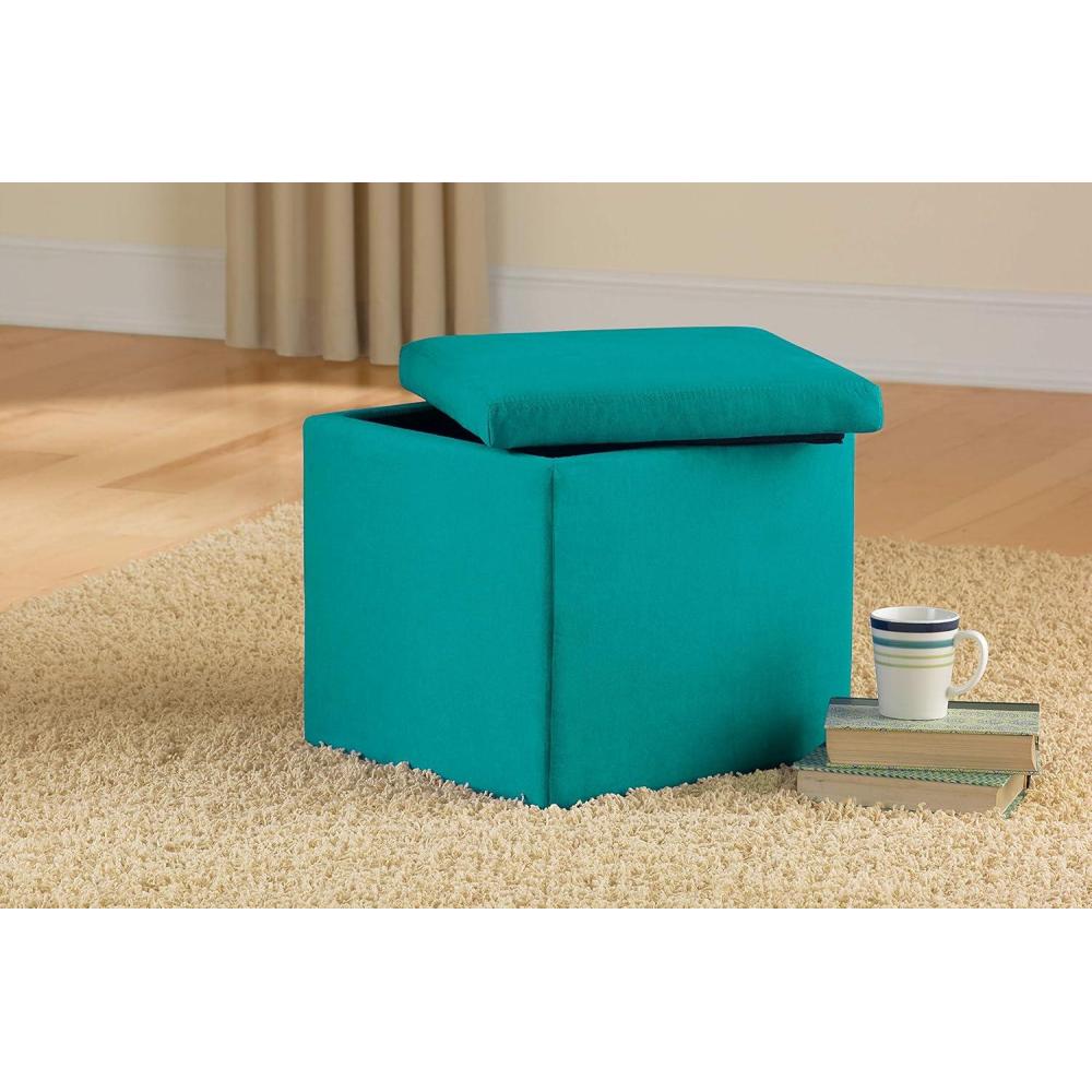 imageUrban Lifestyle Microsuede Storage Ottoman 15quotx15quotx15quot GreyTeal