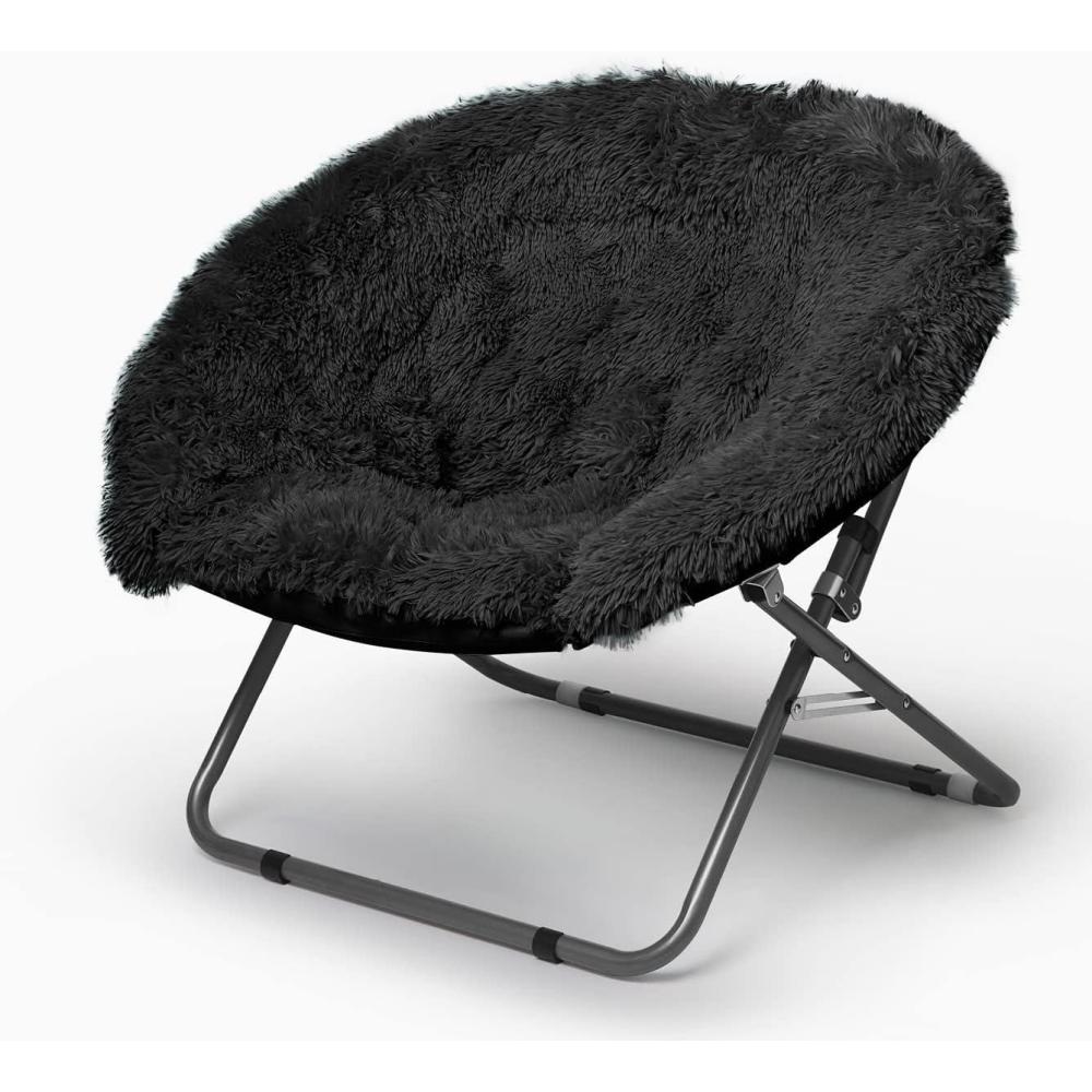imageUrban Lifestyle Oversized Mongolian Faux Fur Saucer Chair MintBlack