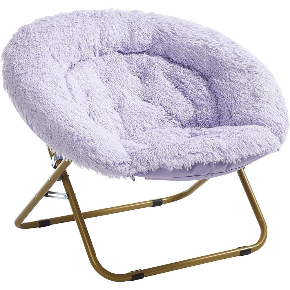 imageUrban Lifestyle Oversized Mongolian Faux Fur Saucer Chair MintLavender