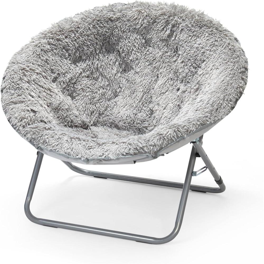 imageUrban Lifestyle Oversized Mongolian Faux Fur Saucer Chair MintSilver