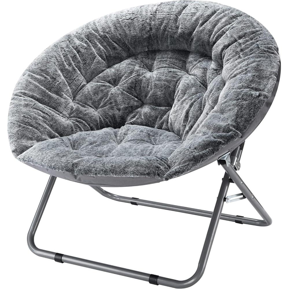 imageUrban Lifestyle Oversized Rabbit Faux Fur Saucer Chair WineGoldGrey