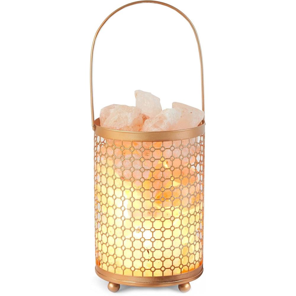 imageUrban Lifestyle Perforated Metal Salt Lamp Rose GoldRose Gold