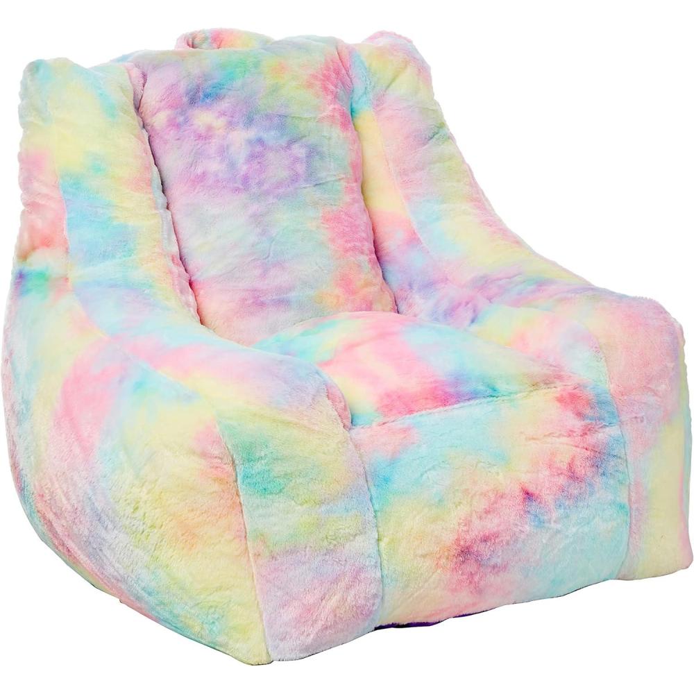 imageUrban Lifestyle Supportive Soft Faux Fur Bean Bag with Pocket Rainbow LargeRainbow