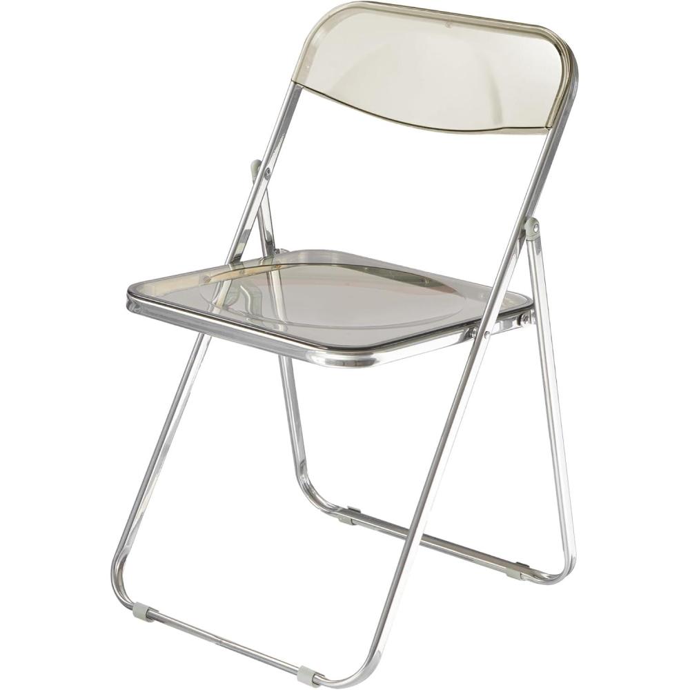 imageUrban Lifestyle Transparent Acrylic Modern Folding Chair with Chrome Frame BlushBlack