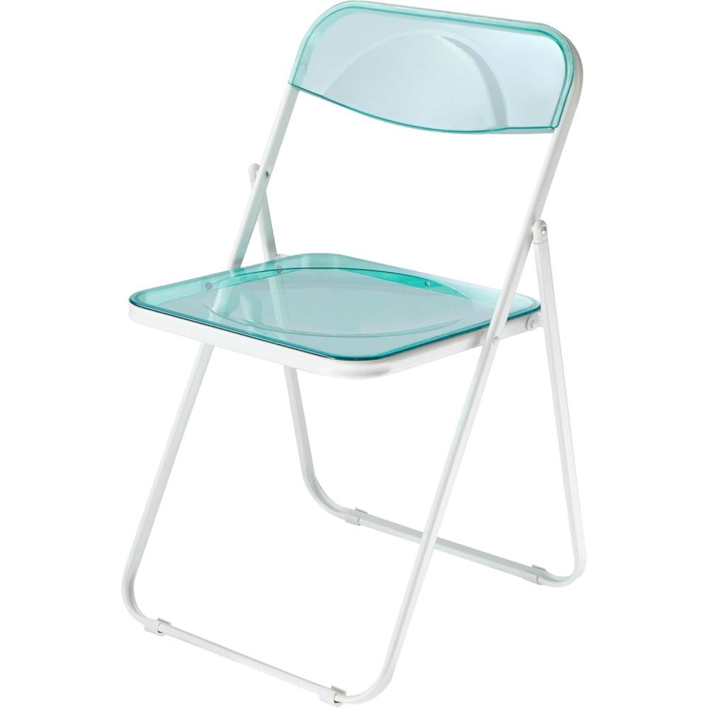 imageUrban Lifestyle Transparent Acrylic Modern Folding Chair with Chrome Frame BlushMint