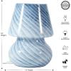 Urban Lifestyle 12″ Iridescent Tortoise Glass Mushroom Lamp, Modern Retro Table Lamp for Bedroom, Living Room, or Office Décor(Blue)