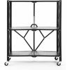 Urban Lifestyle 3 Shelf Metal Storage Cart, Black(Black)