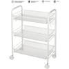 Urban Lifestyle 3 Tier Mesh All Purpose Utility Rolling Storage Cart, Black(White)