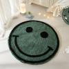 Urban Lifestyle 30″x30″ Sage Green Soft Smiley Face Shaped Accent Rug, Cozy Aesthetic Carpet for Bedroom, Apartment, and Lounge Spaces(Green)