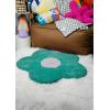Urban Lifestyle 30″x30″ Soft Daisy Flower Shaped Accent Rug, Cozy Aesthetic Carpet for Bedroom, Apartment, and Lounge Spaces, Teal(Teal)