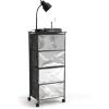 Urban Lifestyle 4 Tier Mirrored Rolling Storage Cart(4 Tier)
