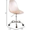 Urban Lifestyle Acrylic Rolling Desk Chair, Navy Blue with Silver Legs, 21D x 19W x 34H Inch(Blush)