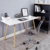 Urban Lifestyle Acrylic Rolling Desk Chair, Navy Blue with Silver Legs, 21D x 19W x 34H Inch(Clear)