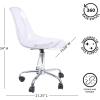 Urban Lifestyle Acrylic Rolling Desk Chair, Navy Blue with Silver Legs, 21D x 19W x 34H Inch(Clear)
