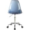 Urban Lifestyle Acrylic Rolling Desk Chair, Navy Blue with Silver Legs, 21D x 19W x 34H Inch(Navy)