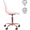 Urban Lifestyle Acrylic Rolling Desk Chair, Navy Blue with Silver Legs, 21D x 19W x 34H Inch(Pink With Rose Gold)