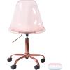 Urban Lifestyle Acrylic Rolling Desk Chair, Navy Blue with Silver Legs, 21D x 19W x 34H Inch(Pink With Rose Gold)