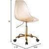 Urban Lifestyle Acrylic Rolling Desk Chair, Navy Blue with Silver Legs, 21D x 19W x 34H Inch(Tan)