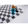Urban Lifestyle Black & White Checkered Acrylic Tray,Decorative Tray with Cut Out Handles, 15″x12″