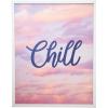 Urban Lifestyle Chill Framed Canvas Wall Art, Inspirational Quote with Pastel Sky Background,Decorative Canvas for Bedroom, Living Room, or Office, Modern Relaxing Aesthetic Décor