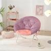 Urban Lifestyle Colorblock Micromink Saucer™ Chair with White Legs, Purple/Pink(Purple/Pink)