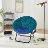 Urban Lifestyle Colorblock Micromink Saucer™ Chair with White Legs, Purple/Pink(Teal/Blue)