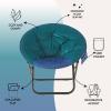 Urban Lifestyle Colorblock Micromink Saucer™ Chair with White Legs, Purple/Pink(Teal/Blue)