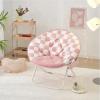 Urban Lifestyle Colorblock Micromink Saucer™ Chair with White Legs, Purple/Pink(White Check)