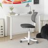 Urban Lifestyle Computer Office Rolling Swivel Task Desk Chair with Mesh Backrest and Caster Wheels, White with White Legs(Grey)