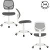 Urban Lifestyle Computer Office Rolling Swivel Task Desk Chair with Mesh Backrest and Caster Wheels, White with White Legs(Grey)