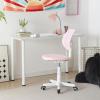 Urban Lifestyle Computer Office Rolling Swivel Task Desk Chair with Mesh Backrest and Caster Wheels, White with White Legs(Pink)